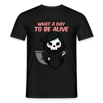 What a day to be alive - Männer T-Shirt - Schwarz - Vorne - AI Model Male 178 light (178cm)