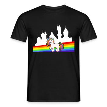 Fairy Tale Magic Colorful Myth Collection Unicorn - Men's T-Shirt - black - Front - AI Model Male 178 light (178cm)