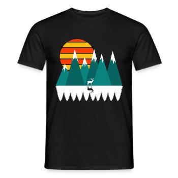 Cool Mountain Shooting Tee For Hunters Hunt Is - Männer T-Shirt - Schwarz - Vorne - AI Model Male 178 light (178cm)