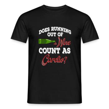 Does Running Out Of Wine Count As Cardio T-shirt - Männer T-Shirt - Schwarz - Vorne - AI Model Male 178 light (178cm)