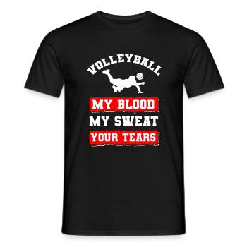 Volleyball Player Ball Heartbeat - Men's T-Shirt - black - Front - AI Model Male 178 light (178cm)