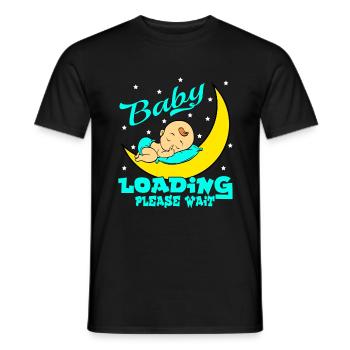 Chargement du bébé S’il vous plaît Attendre la chemise de grossesse pour - T-shirt homme - noir - Devant - AI Model Male 178 light (178cm)