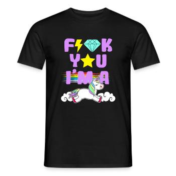 Fuck You I'm A Unicorn Equality Clouds Coloré - T-shirt homme - noir - Devant - AI Model Male 178 light (178cm)