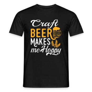 Craft Beer Makes Me Happy Tee For Alcoholic - Männer T-Shirt - Schwarz - Vorne - AI Model Male 178 light (178cm)