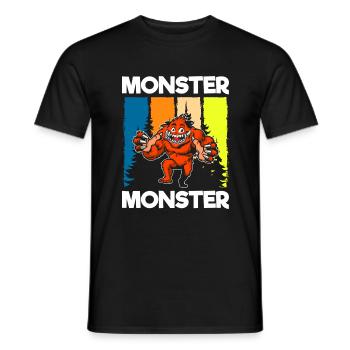 Monster Gruselig Kleiner Bruder Große Schwester - Männer T-Shirt - Schwarz - Vorne - AI Model Male 178 light (178cm)