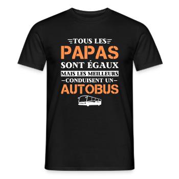 Chauffeur de bus Cadeau Papa Autobus - T-shirt homme - noir - Devant - AI Model Male 178 light (178cm)