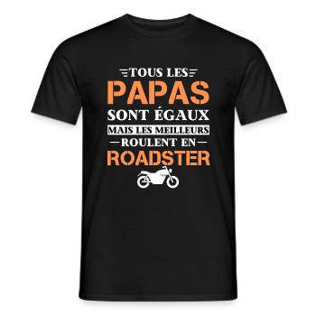 Moto Roadster Cadeau Papa Motards - T-shirt homme - noir - Devant - AI Model Male 178 light (178cm)