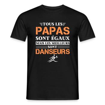 les meilleurs papas sont danseurs cadeau papa - T-shirt homme - noir - Devant - AI Model Male 178 light (178cm)