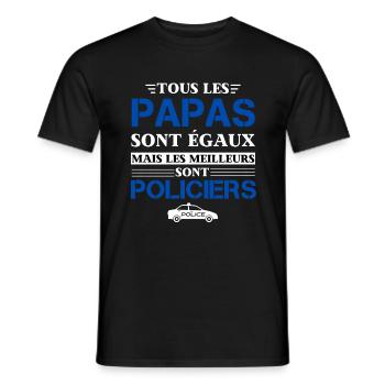 Meilleur Policier Cadeau papa humour - T-shirt homme - noir - Devant - AI Model Male 178 light (178cm)