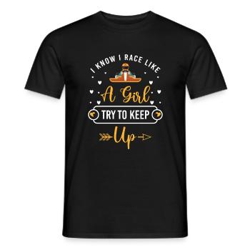Kart track driver - Men's T-Shirt - black - Front - AI Model Male 178 light (178cm)