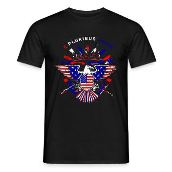 A beautiful American eagle design - Men's T-Shirt - black - Front - AI Model Male 178 light (178cm)