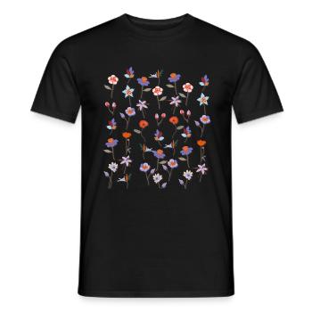 Wildflower Flower Garden Floral Modern Art - Men's T-Shirt - black - Front - AI Model Male 178 light (178cm)