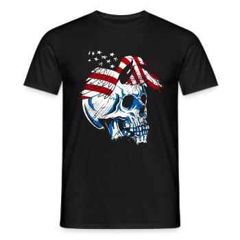 A beautiful and creepy skull design - Men's T-Shirt - black - Front - AI Model Male 178 light (178cm)