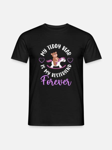 Teddy Kind Süß Stofftier - Männer T-Shirt - Schwarz