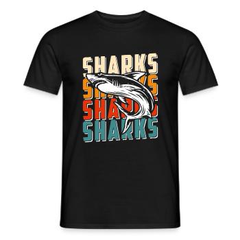 Grand requin blanc plongeur prédateur océanique - T-shirt homme - noir - Devant - AI Model Male 178 light (178cm)