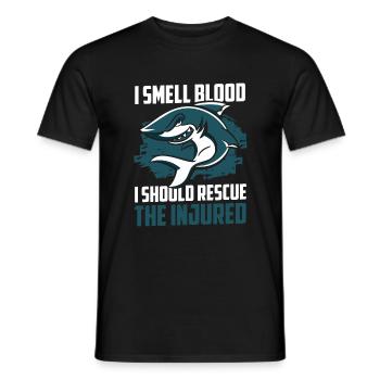 Grand requin blanc voilier poisson prédateur - T-shirt homme - noir - Devant - AI Model Male 178 light (178cm)