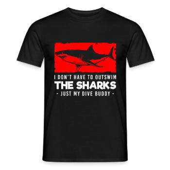 Shark Sailing Tiger Shark - Men's T-Shirt - black - Front - AI Model Male 178 light (178cm)