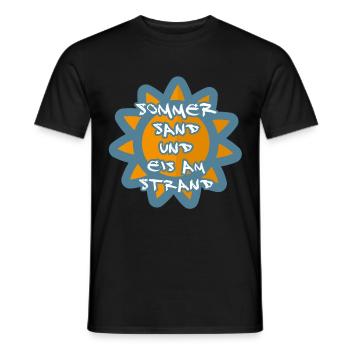 Sommer Sand Strand Eis SPruch - Männer T-Shirt - Schwarz - Vorne - AI Model Male 178 light (178cm)