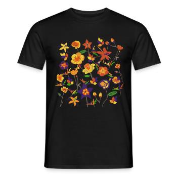 Wildblumenblume Halloween Garten Blumenkunst - Männer T-Shirt - Schwarz - Vorne - AI Model Male 178 light (178cm)