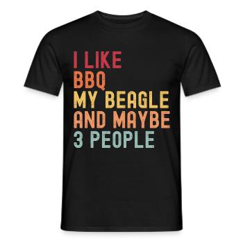 BBQ und Beagle Liebhaber retro vintage - Männer T-Shirt - Schwarz - Vorne - AI Model Male 178 light (178cm)
