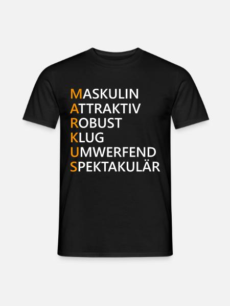 Markus Name Geschenk - Männer T-Shirt - Schwarz