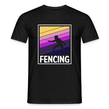 Fencing Sword Fighting Fencer Martial Arts - Men's T-Shirt - black - Front - AI Model Male 178 light (178cm)