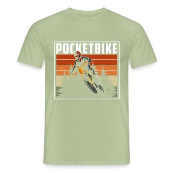 Pocketbike Biker Zweirad Matsch - Männer T-Shirt - Sage - Vorne - AI Model Male 178 light (178cm)