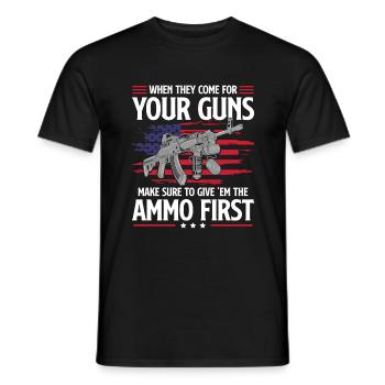 Arme à feu - T-shirt homme - noir - Devant - AI Model Male 178 light (178cm)