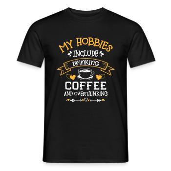 Kaffeebohne Tasse Müdigkeit Trinken - Männer T-Shirt - Schwarz - Vorne - AI Model Male 178 light (178cm)