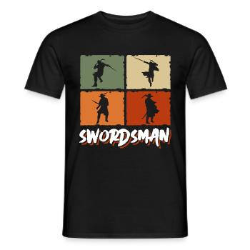 Sword Fight - Men's T-Shirt - black - Front - AI Model Male 178 light (178cm)