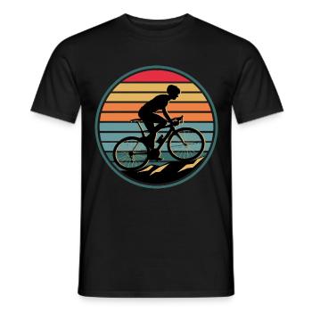 Retro Mountain Bike Bike Cyclist - Men's T-Shirt - black - Front - AI Model Male 178 light (178cm)
