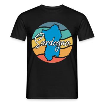 Sardinia Retro - Men's T-Shirt - black - Front - AI Model Male 178 light (178cm)