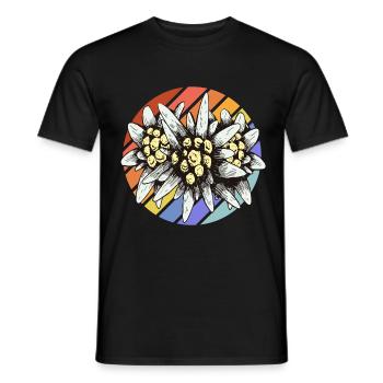 Edelweiss Schweiz Souvenir Wandern Alpen Berge - Männer T-Shirt - Schwarz - Vorne - AI Model Male 178 light (178cm)