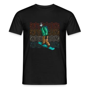 Snowboarding Ski - Männer T-Shirt - Schwarz - Vorne - AI Model Male 178 light (178cm)