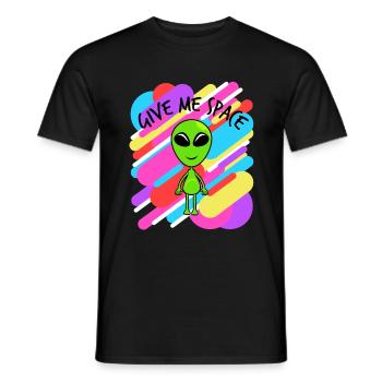 Donnez-moi de l'espace T-shirt coloré Design - T-shirt homme - noir - Devant - AI Model Male 178 light (178cm)