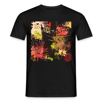 Tour Eiffel Paris avec l’amour de la France et de la - T-shirt homme - noir - Devant - AI Model Male 178 light (178cm)