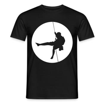 Måne - Klatring - (2) - Mænd T-shirt - sort - Foran - AI Model Male 178 light (178cm)