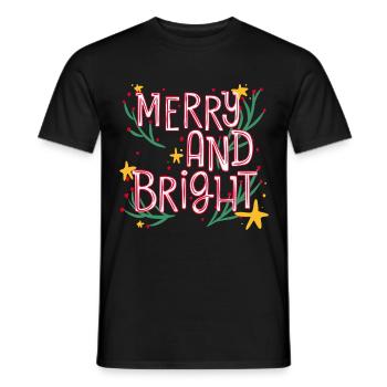 Merry and bright - Men's T-Shirt - black - Front - AI Model Male 178 light (178cm)