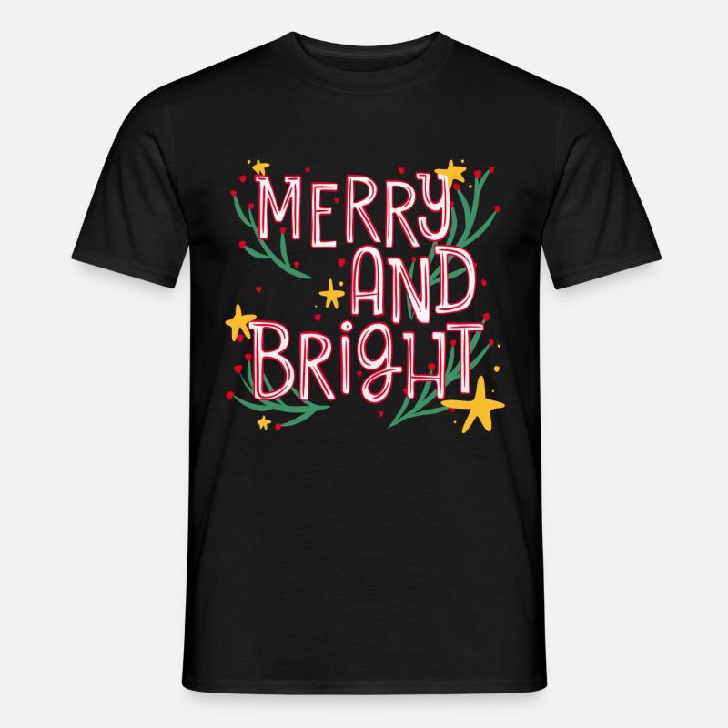 merry and bright - Männer T-Shirt - Schwarz