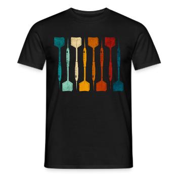 Dart Retro Darts Player - Men's T-Shirt - black - Front - AI Model Male 178 light (178cm)