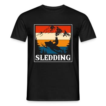 Rodeln Schlittenfahren Rutschen - Männer T-Shirt - Schwarz - Vorne - AI Model Male 178 light (178cm)