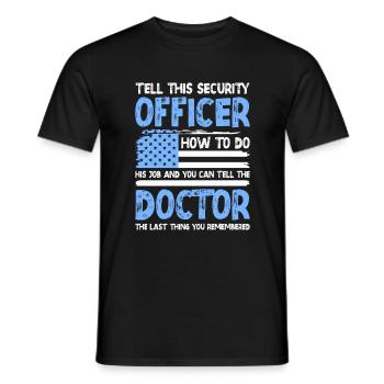 Security guard protection service - Men's T-Shirt - black - Front - AI Model Male 178 light (178cm)