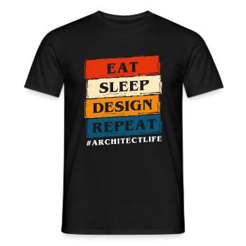 Architect Building House Construction - Men's T-Shirt - black - Front - AI Model Male 178 light (178cm)
