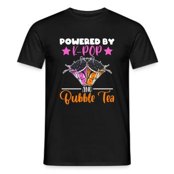 Powered By K-pop And Bubble Tea Simple Music Top - Männer T-Shirt - Schwarz - Vorne - AI Model Male 178 light (178cm)
