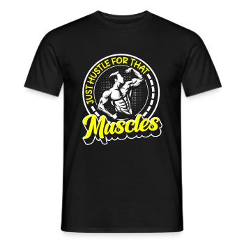 Fitness Gym Bench Press Training - Men's T-Shirt - black - Front - AI Model Male 178 light (178cm)