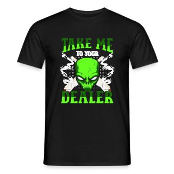 Extraterrestrial Star Space Retro - Men's T-Shirt - black - Front - AI Model Male 178 light (178cm)