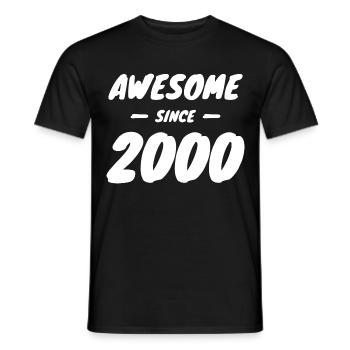 2000 Geburtsjahr Awesome Since 2000 Geschenkidee - Männer T-Shirt - Schwarz - Vorne - AI Model Male 178 light (178cm)