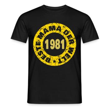 Jahr 1981 - Männer T-Shirt - Schwarz - Vorne - AI Model Male 178 light (178cm)