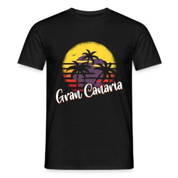 "Gran Canaria Island Spain" T-shirt Design Sun - Men's T-Shirt - black - Front - AI Model Male 178 light (178cm)