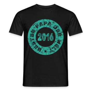 Jahr 2016 - Männer T-Shirt - Schwarz - Vorne - AI Model Male 178 light (178cm)